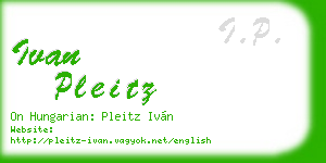 ivan pleitz business card